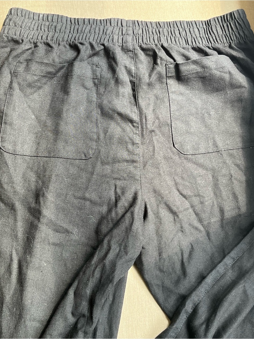 NWT Linen Blend High Rise Wide Leg Pants Comfort Waistband Women’s Large Black - Picture 10 of 12